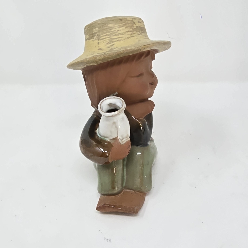 Vtg 1960s UCTCI Japan redware stoneware art pottery figurine falk art‎ - Picture 7 of 9